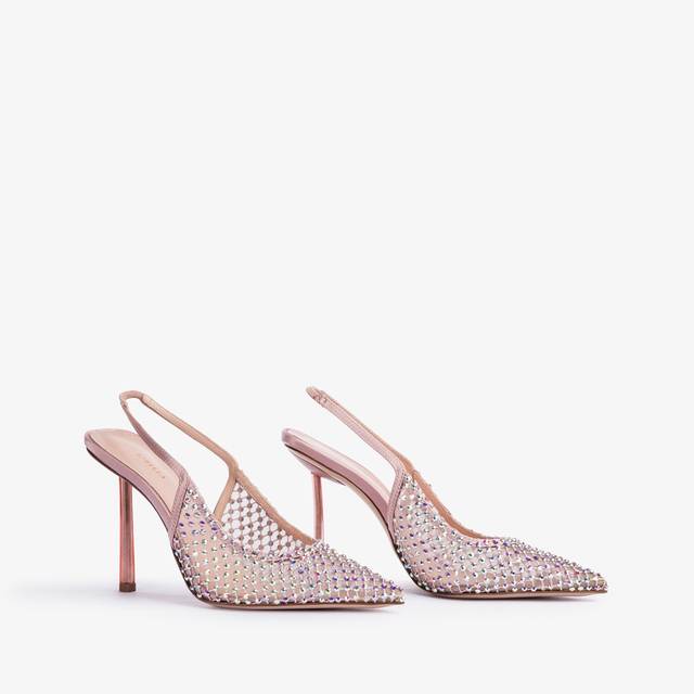 Le Silla Slingback gioiello rete rosa paris Offerta