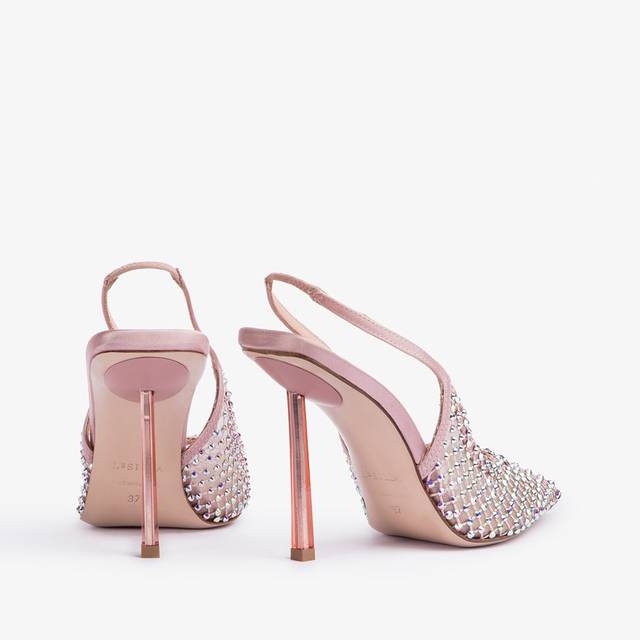 Le Silla Slingback gioiello rete rosa paris Offerta