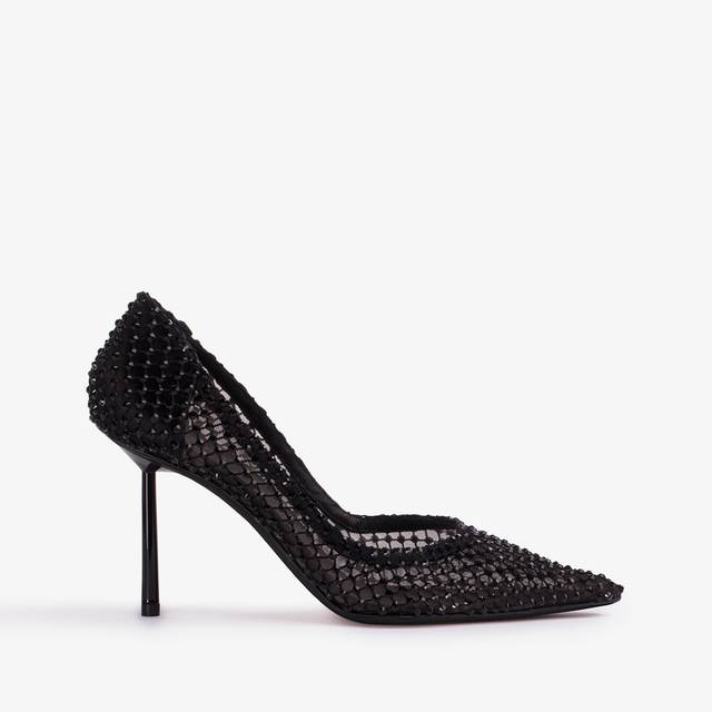 Le Silla Décolleté gioiello rete nera jet Vendita Economica