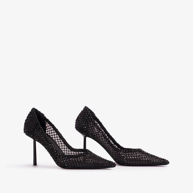Le Silla Décolleté gioiello rete nera jet Vendita Economica