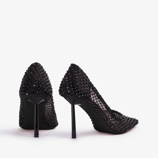Le Silla Décolleté gioiello rete nera jet Vendita Economica