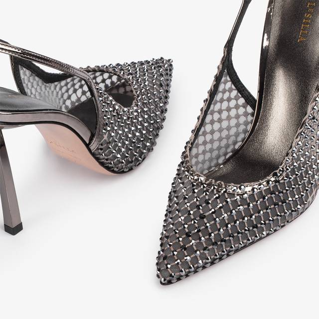 Le Silla Slingback gioiello rete peltro Negozio
