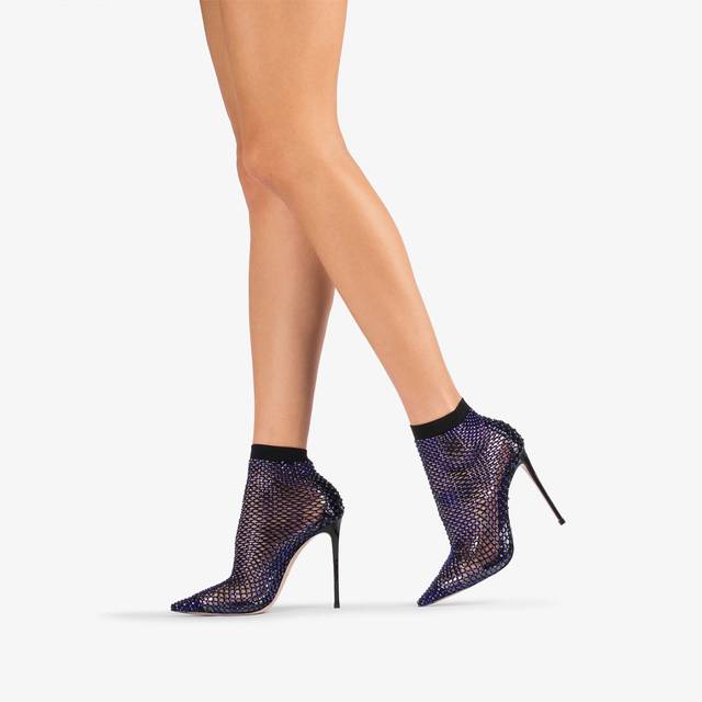 Le Silla Stivaletto calza blu midnight e Cristalli 2025