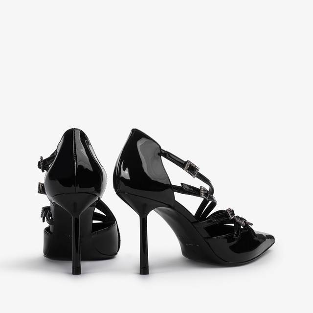 Le Silla Décolleté con listini vernice nera Italia