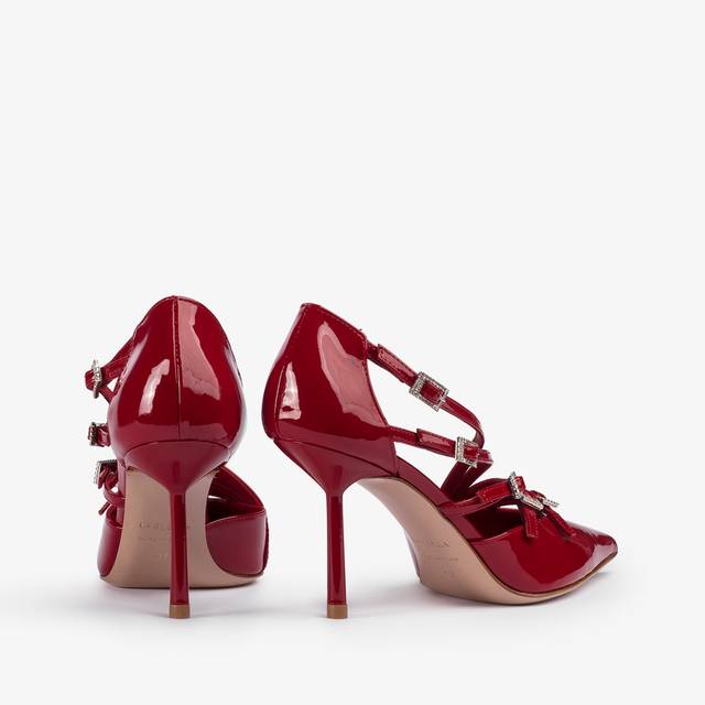 Le Silla Décolleté con listini vernice rossa 2025
