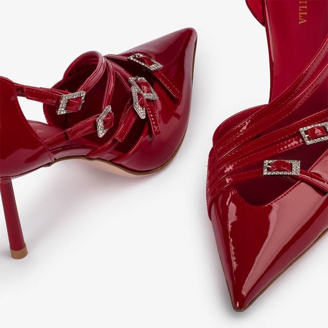 Le Silla Décolleté con listini vernice rossa 2025