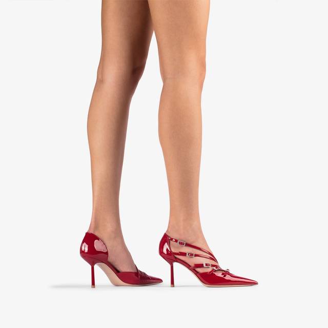 Le Silla Décolleté con listini vernice rossa 2025