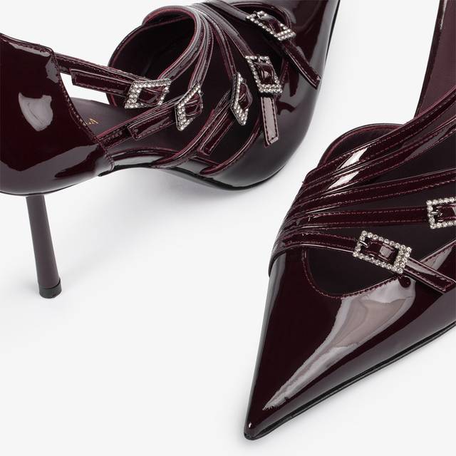 Le Silla Décolleté con listini vernice rossa cherry Shopping Online