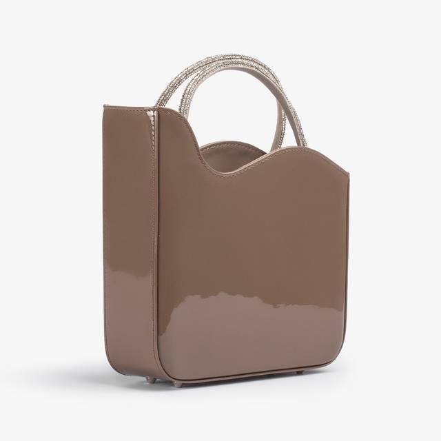 Le Silla Small bag vernice grigia sesamo e Cristalli Vendita