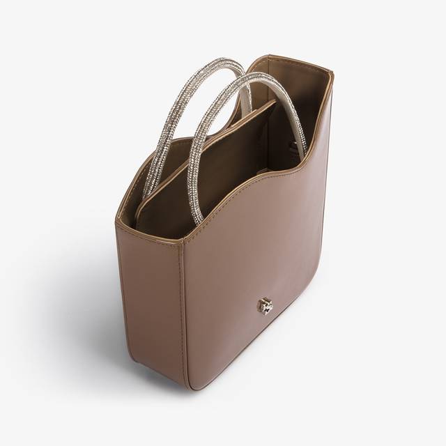 Le Silla Small bag vernice grigia sesamo e Cristalli Vendita