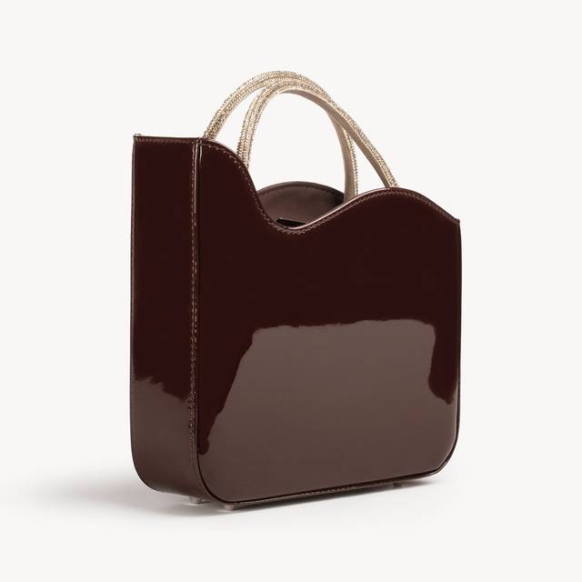 Le Silla Small bag vernice marrone fondente e Cristalli Promozione