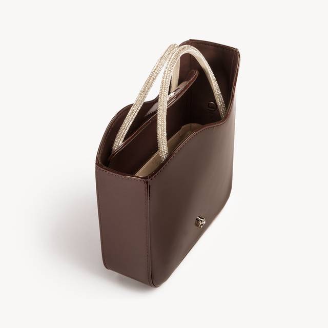 Le Silla Small bag vernice marrone fondente e Cristalli Promozione