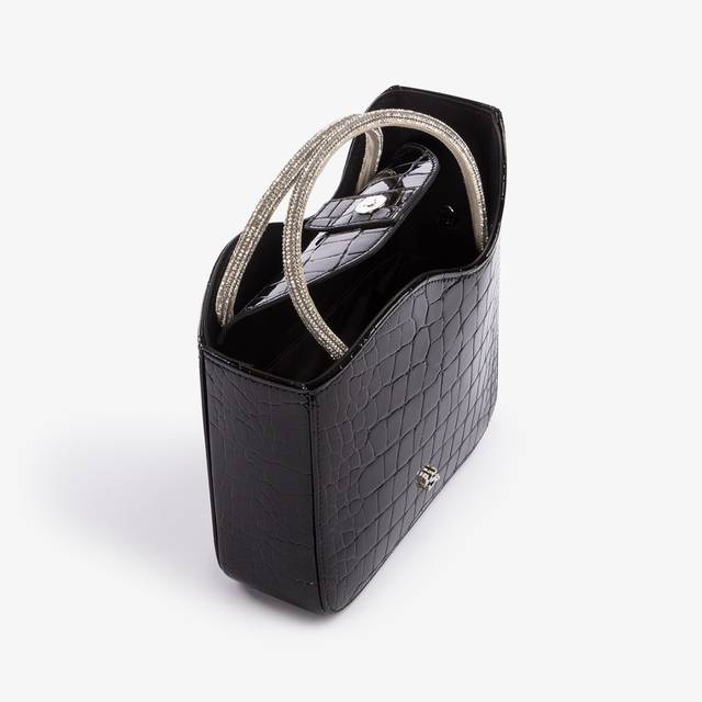 Le Silla Small bag stampa cocco nera con Cristalli Pezzi Unici