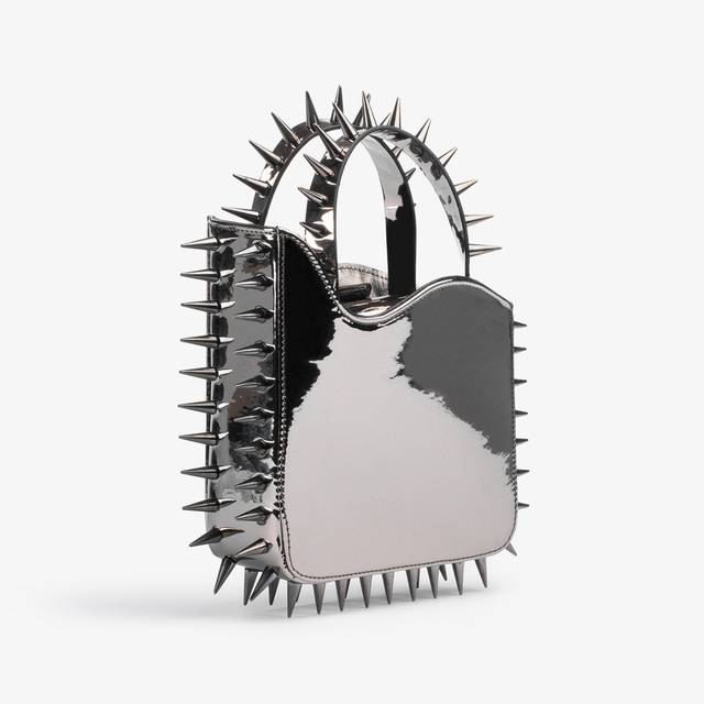 Le Silla Small bag metallizzata peltro con borchie Sconto