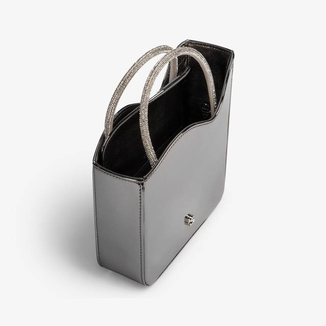 Le Silla Small bag metallizzata peltro e Cristalli Negozi Online