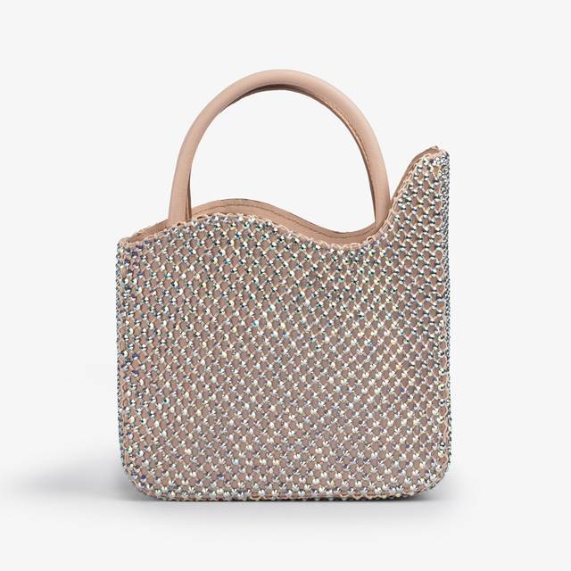 Le Silla Small bag gioiello rete nude skin e Cristalli Consegna Veloce