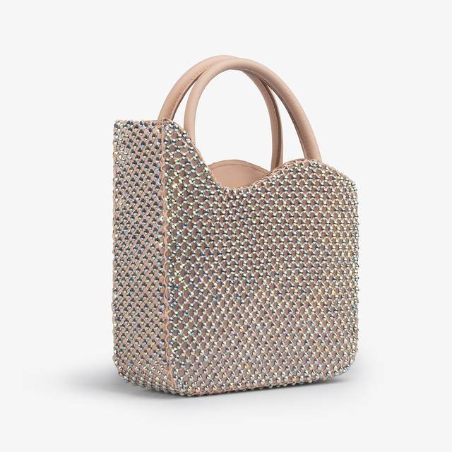 Le Silla Small bag gioiello rete nude skin e Cristalli Consegna Veloce