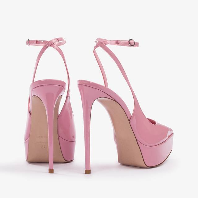 Le Silla Slingback con plateau vernice rosa dea Fino Al -60%
