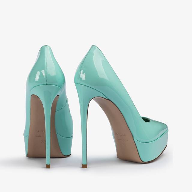 Le Silla Décolleté con plateau vernice azzurra pure water Prezzo Ridotto