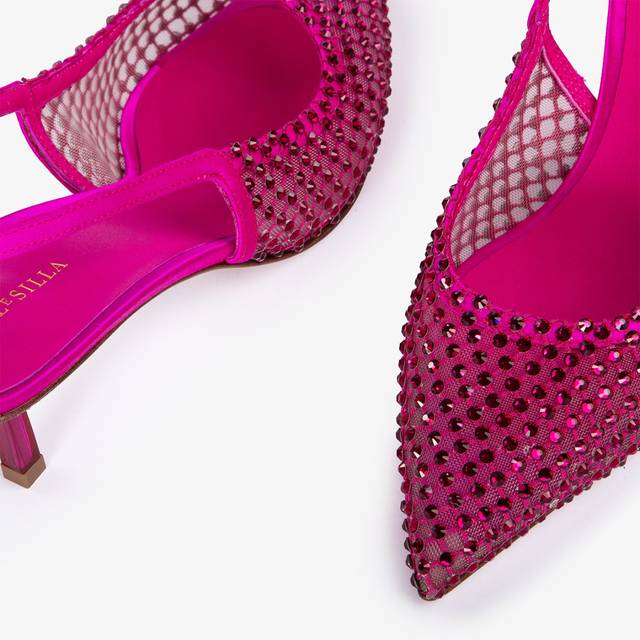 Le Silla Slingback gioiello rete fucsia bouganville Convenienza