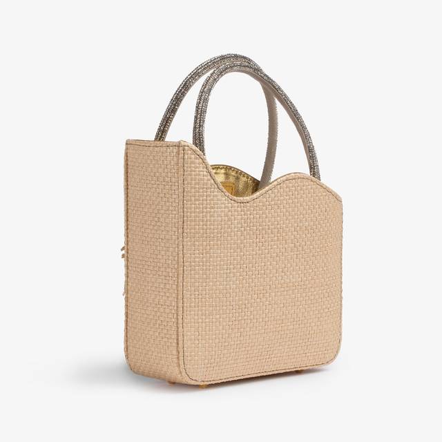 Le Silla Mini bag rafia beige naturale e Cristalli I Più Venduti