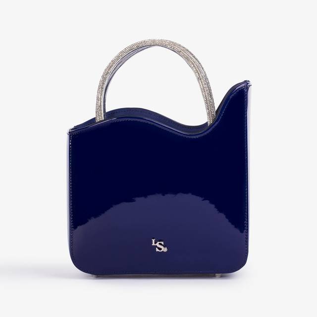Le Silla Small bag vernice blu lazuli e Cristalli Vendite Flash