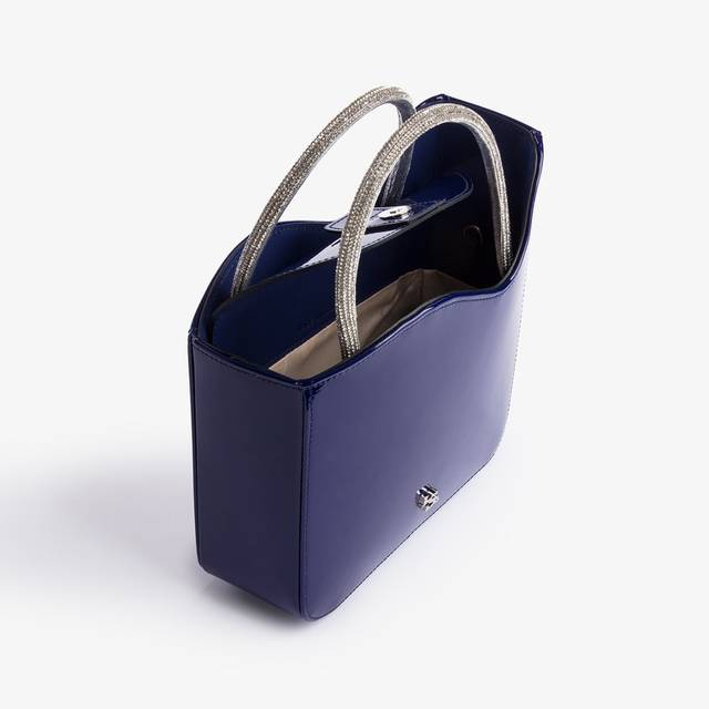 Le Silla Small bag vernice blu lazuli e Cristalli Vendite Flash