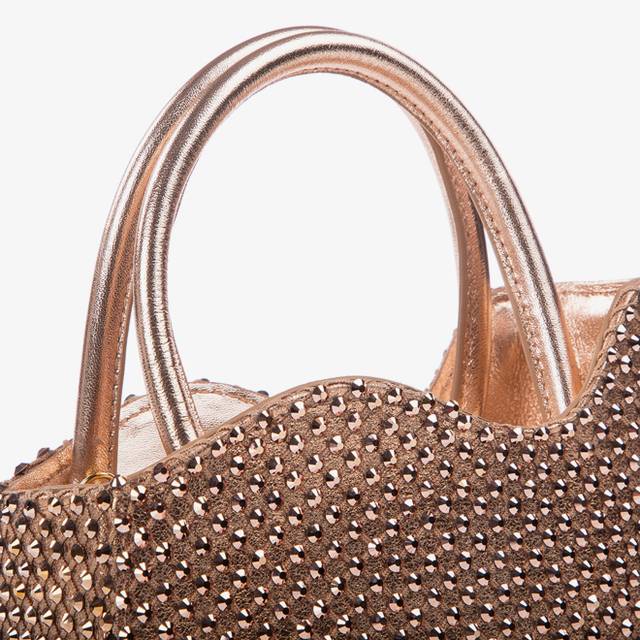 Le Silla Mini bag nappa oro rosa e Cristalli 2025