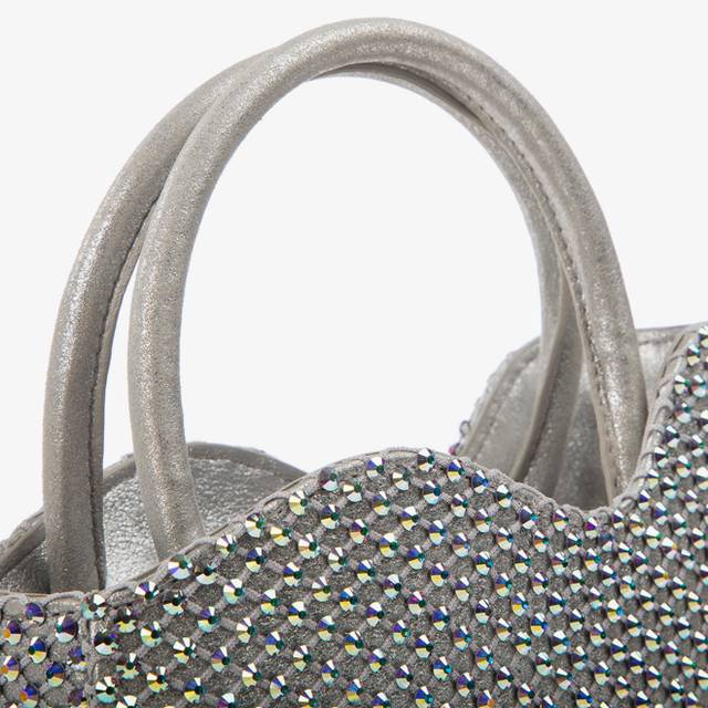 Le Silla Mini bag nappa argento eclissi e Cristalli Italy