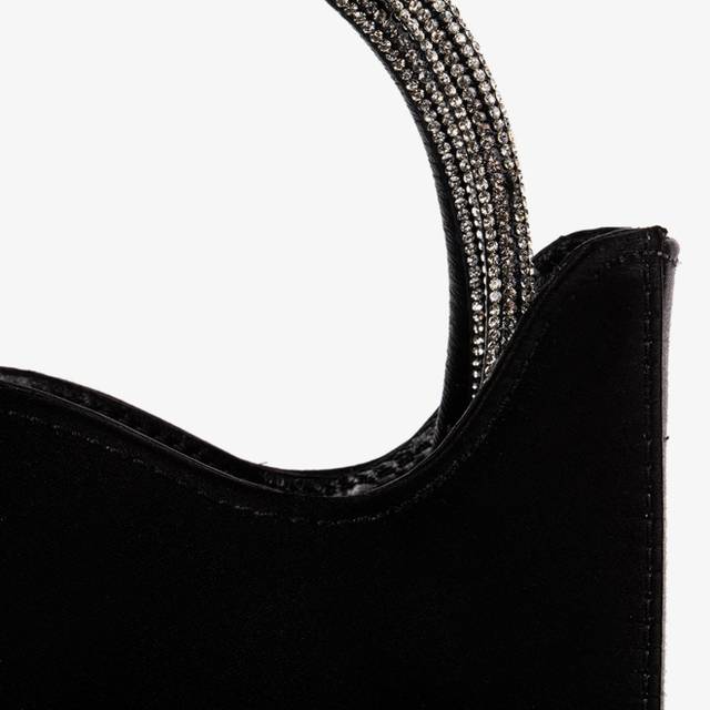 Le Silla Mini bag raso nero e Cristalli In Linea