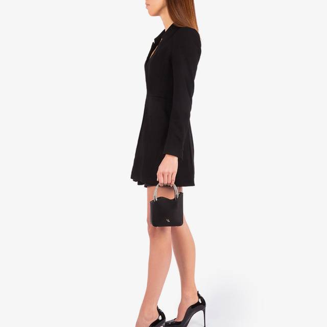 Le Silla Mini bag raso nero e Cristalli In Linea