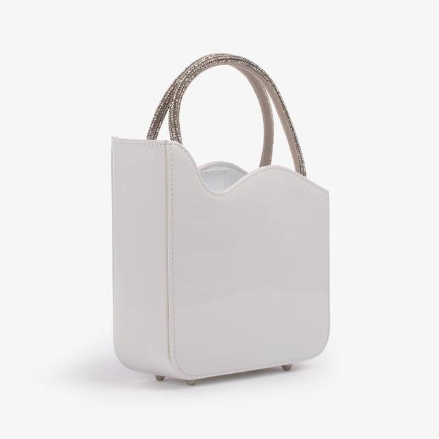 Le Silla Mini bag vernice bianca carta e Cristalli Nuovo