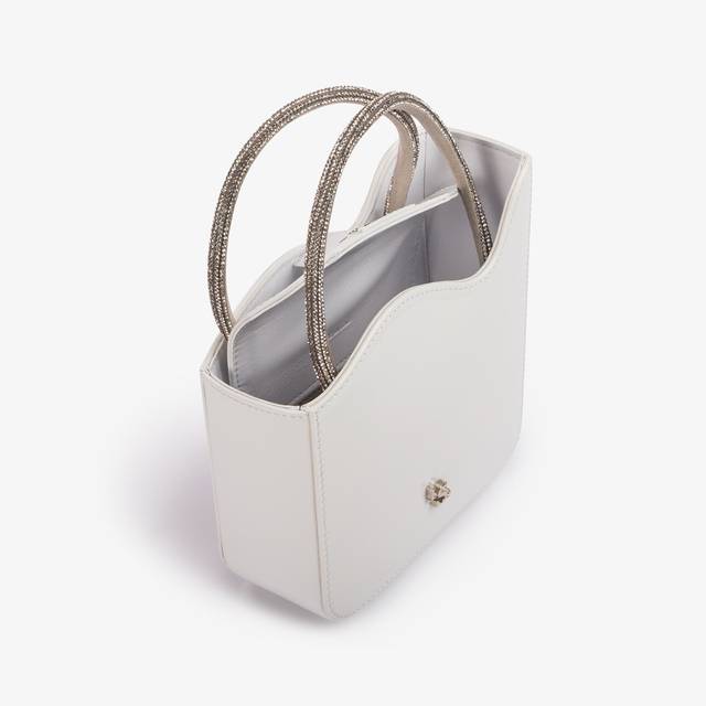 Le Silla Mini bag vernice bianca carta e Cristalli Nuovo