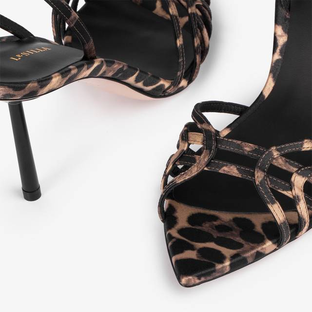 Le Silla Sandalo raso stampa leopardata Consegna Veloce