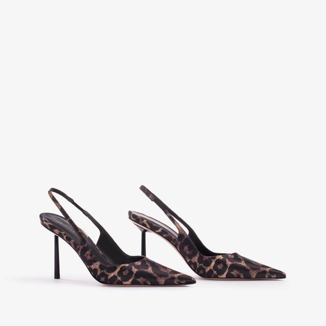 Le Silla Slingback raso stampa leopardata Shopping Online