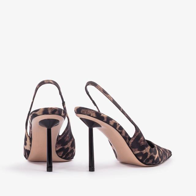 Le Silla Slingback raso stampa leopardata Shopping Online