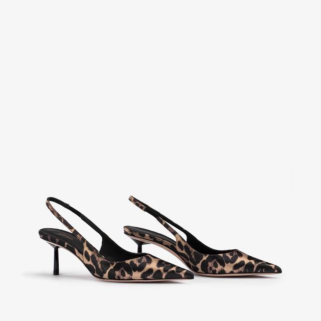 Le Silla Slingback raso stampa leopardata Affare Del Giorno