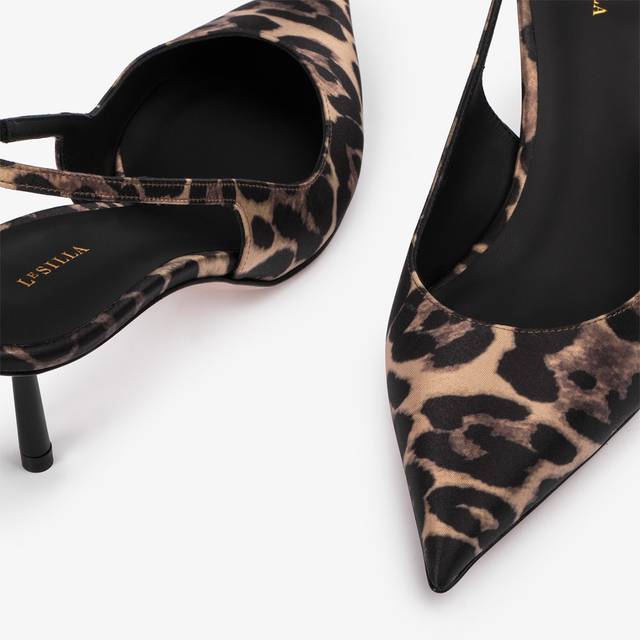 Le Silla Slingback raso stampa leopardata Affare Del Giorno