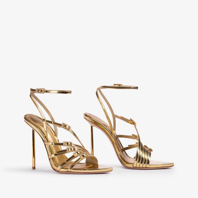 Le Silla Sandalo metallizzato oro pepita Prezzo Ridotto