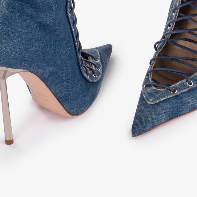 Le Silla Stivaletto con stringhe denim blu Super Saving Price