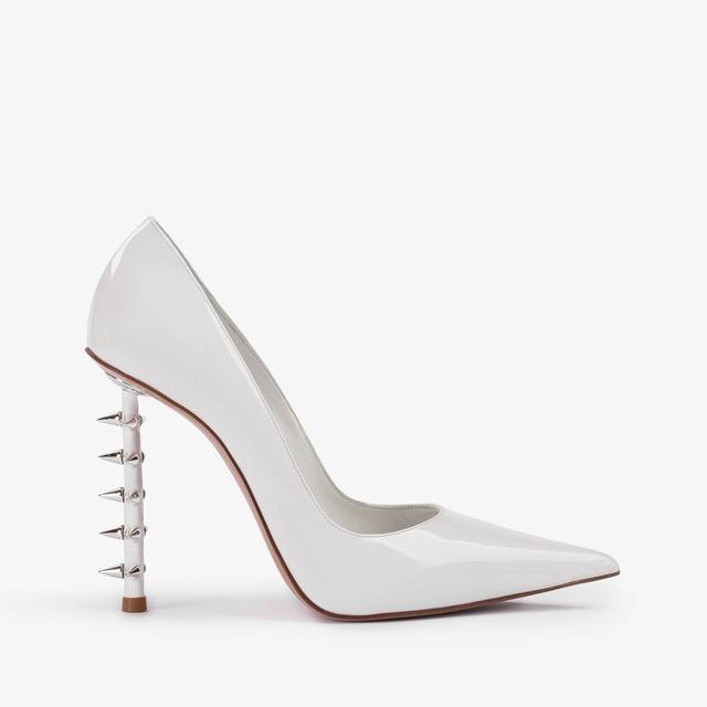 Le Silla Décolleté vernice bianca con borchie In Vendita