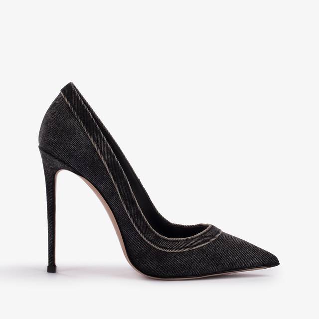 Le Silla Décolleté denim nera Saldi