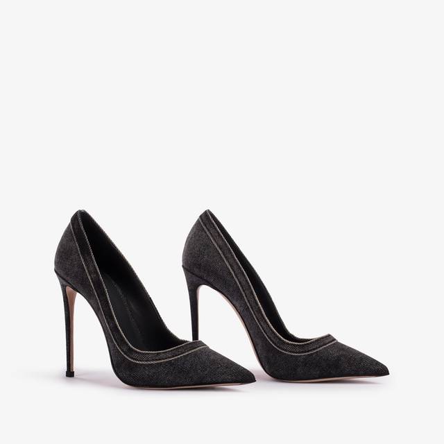 Le Silla Décolleté denim nera Saldi