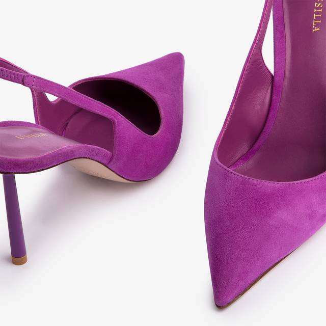 Le Silla Slingback camoscio lavanda darling Saldi Di Fabbrica