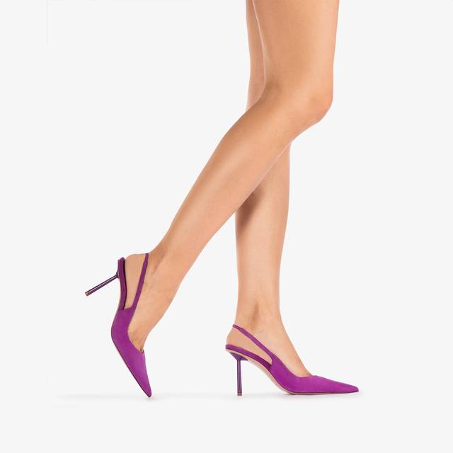Le Silla Slingback camoscio lavanda darling Saldi Di Fabbrica