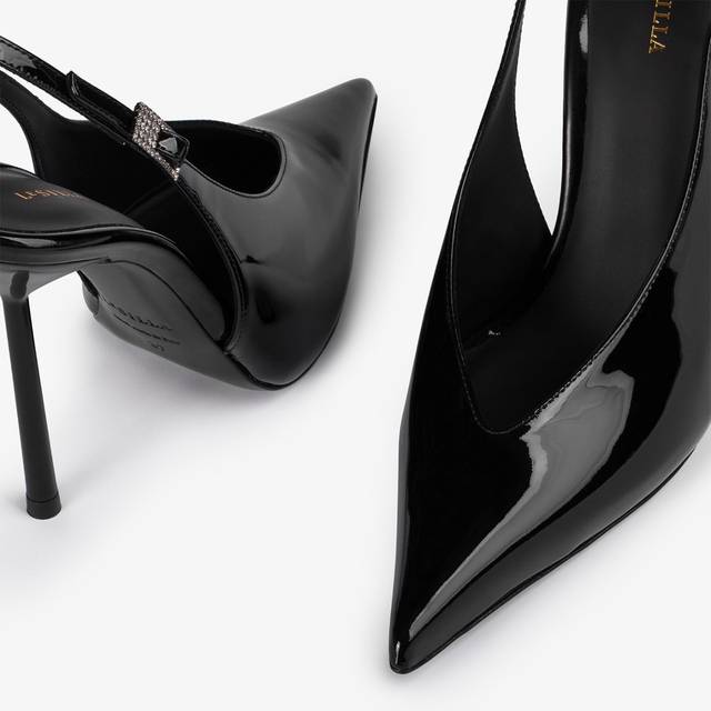 Le Silla Slingback vernice nera Nuova