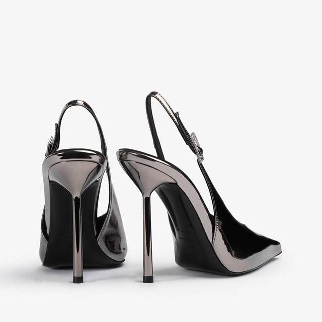 Le Silla Slingback metallizzata peltro Moda