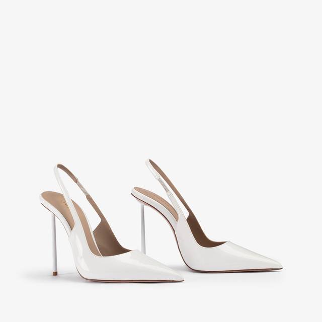 Le Silla Slingback vernice bianca carta Acquista Ora