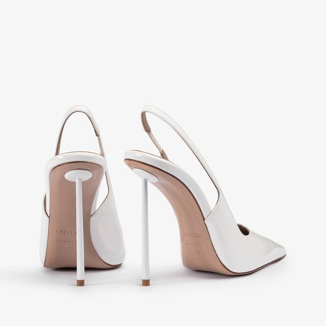 Le Silla Slingback vernice bianca carta Acquista Ora
