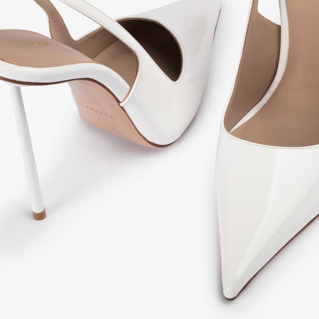 Le Silla Slingback vernice bianca carta Acquista Ora